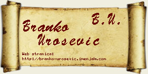 Branko Urošević vizit kartica